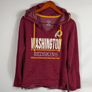 Washington‎ Redskins Women's Burgundy V-Neck Hoodie Sweatshirt. Size Medium